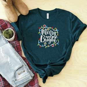 Merry And Bright Shirt, Christmas Shirt, Merry Christmas Shirt, Funny Christmas